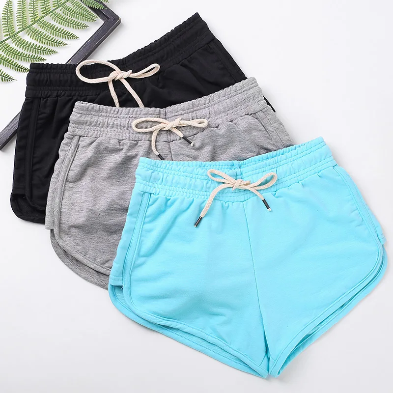 BESGO шорты для йоги женщин Свободные Drawstring сплошной цвет спортивные профессии