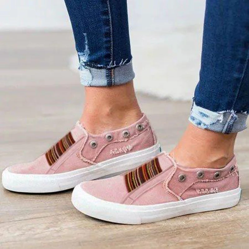 LOOZYKIT/Женские Кроссовки больших размеров на плоской подошве женская парусиновая