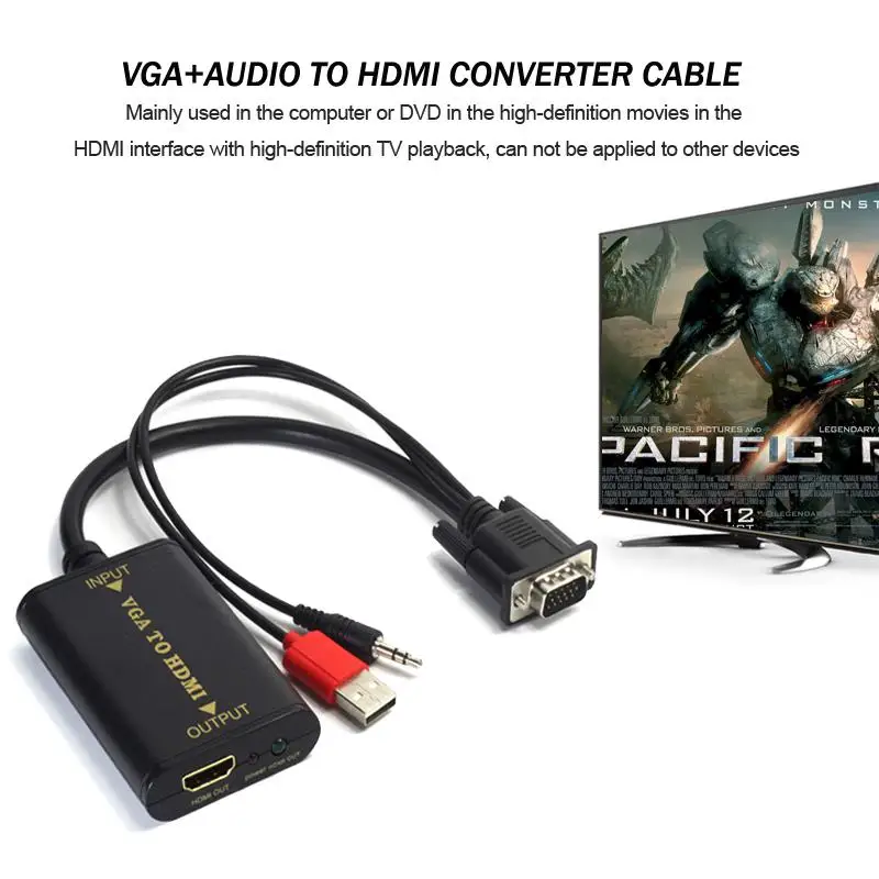 Качественный портативный VGA HDMI выход 1080P HD аудио TV AV PC видео кабель