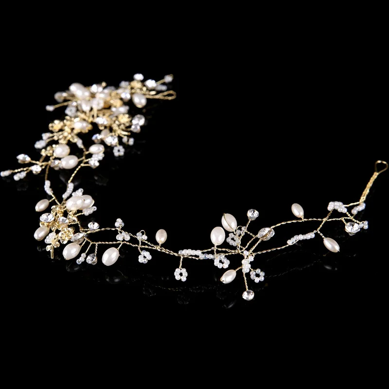 В стиле барокко украшения для волос со стразами и жемчугом Свадебные