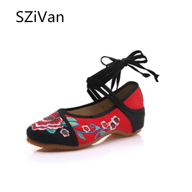 Модная женская парусиновая обувь ручной работы на плоской подошве с ремешком