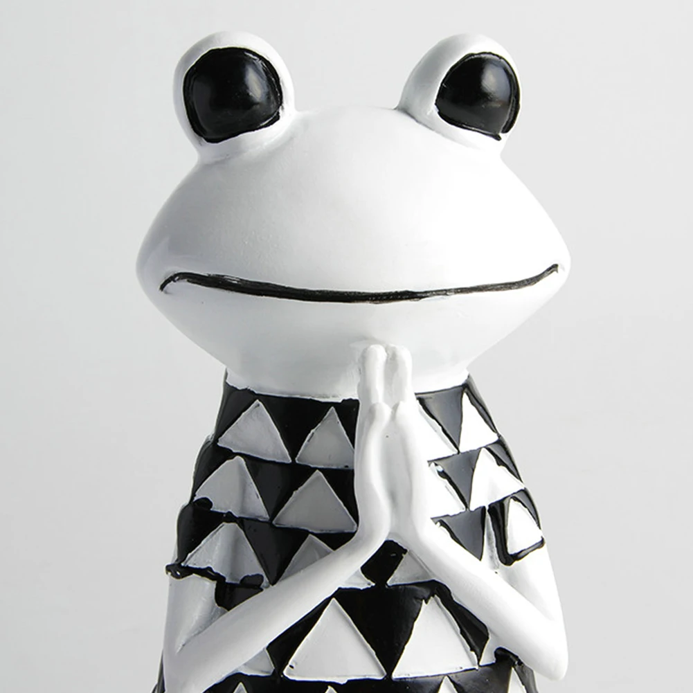 Resin Yoga Frog Figurine Namaste Style Sculpture Model Ornament Home Decoration Statue A | Дом и сад