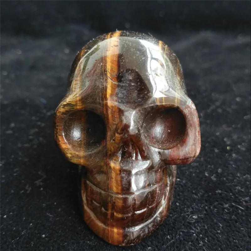 Natura Tiger's eye Stone Quartz Crystal Skull Human Statue Healing | Дом и сад