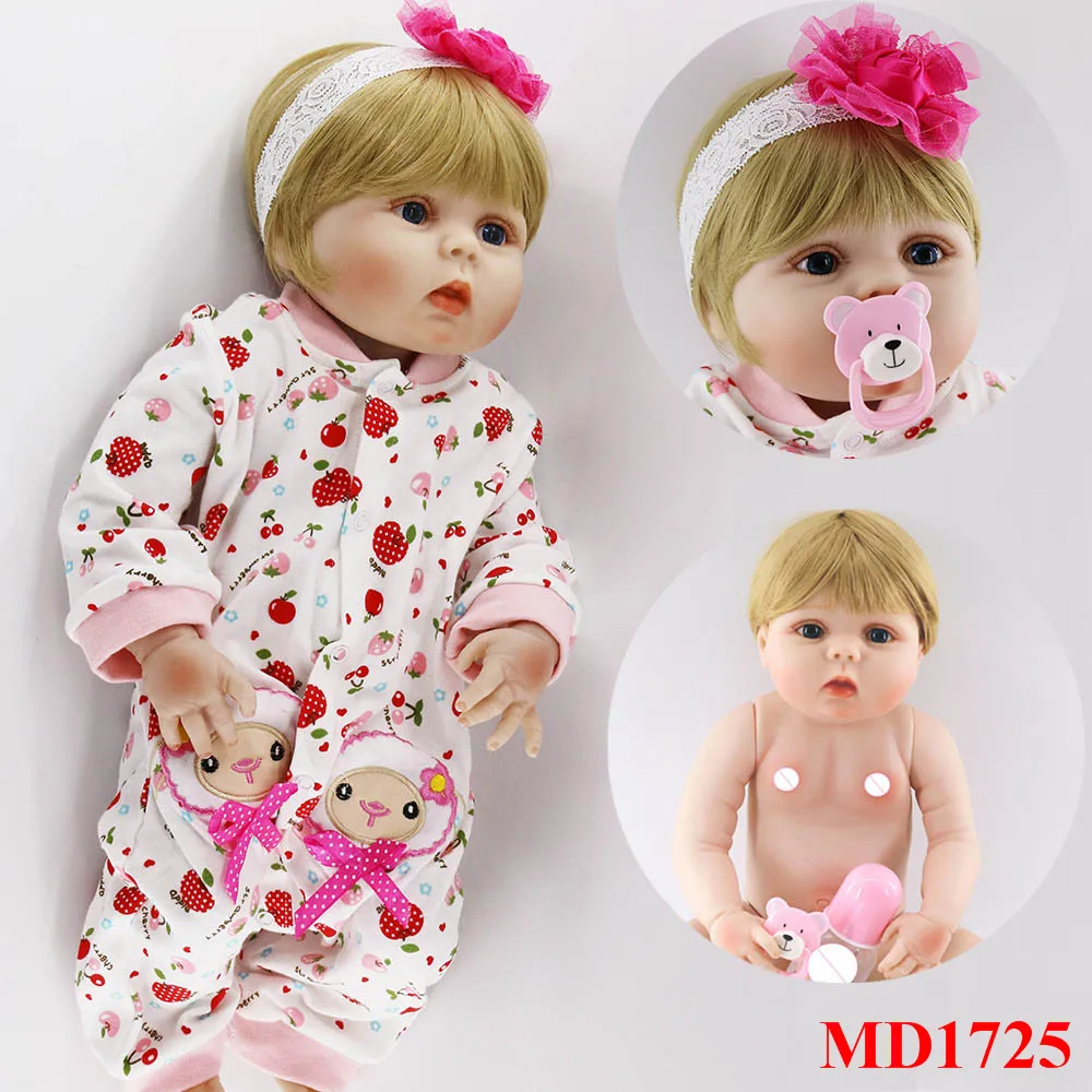 

23inch Full silicone reborn baby dolls Toy Baby-Reborn lifelike modeling vinyl newborn bathe princess toddler Brinquedos toy