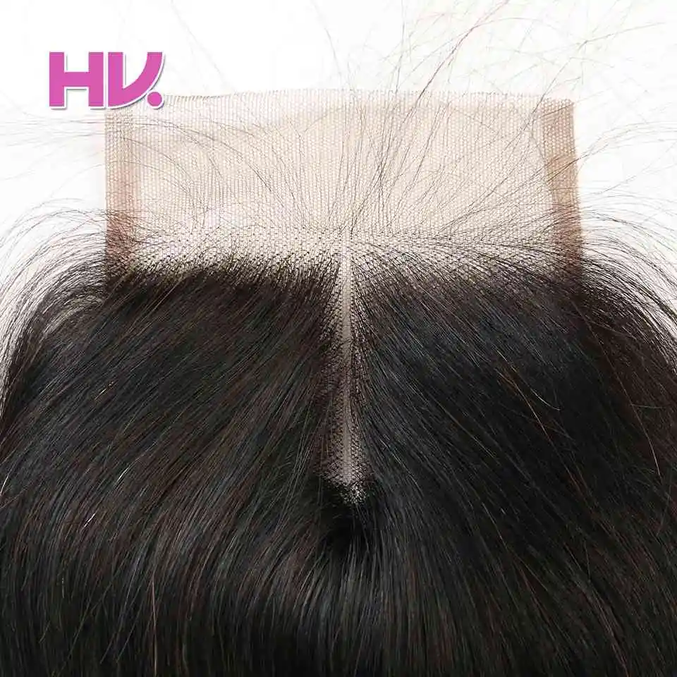 Волос вилла человеческих волос не реми закрытия шнурка бразильских прямые