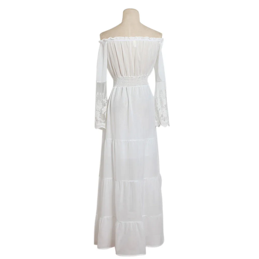 Бесплатная страуса новое женское белое сексуальное без бретелек пляжное длинное