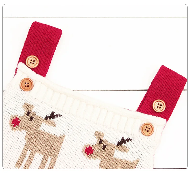 Christmas Newborn Baby Boy Clothes Fashion Long Sleeve Print Knitted Baby Rompers Baby Girl Clothes Kids Jumpsuit