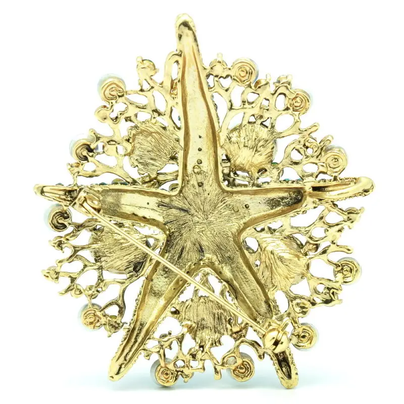 Винтажное ювелирное изделие Цветная брошь в виде морской звезды булавка со