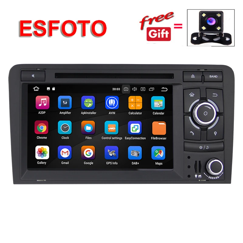 Сенсорный экран 7 ''Android 8 1 0 автомобиля Радио Стерео DVD плеер gps для Audi A3 2003 2012 S3
