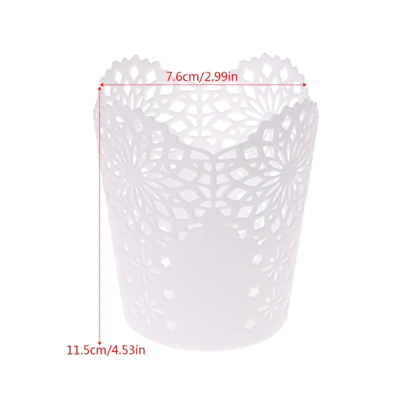 

Hollow Flower Brush Storage Pen Pencil Pot Holder Container Desk Organizer Office Desk Decoration Gift Purple/White