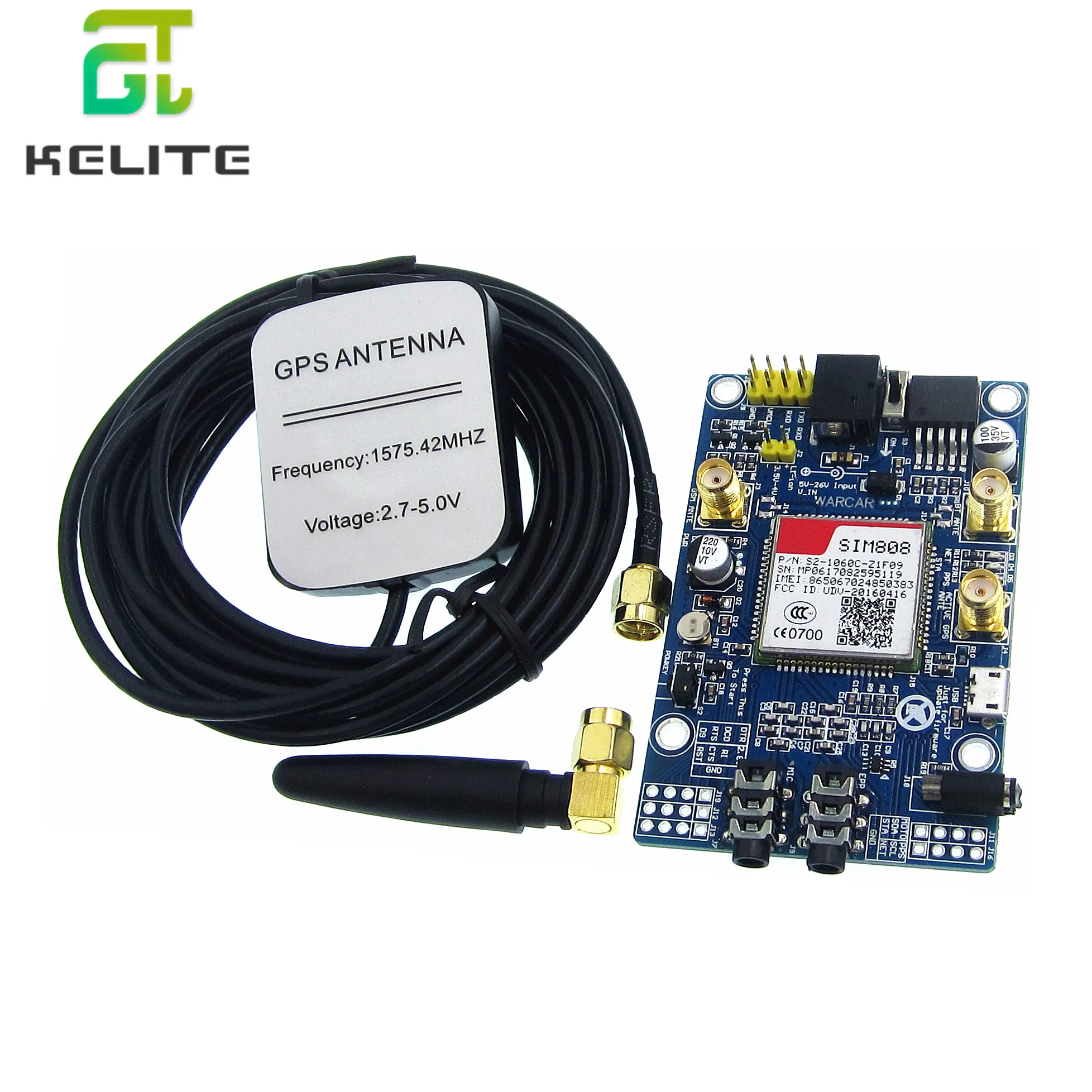 SIM808 модуль GSM GPRS GPS макетная плата IPX SMA с антенной для Raspberry Pi Поддержка 2G 3G 4G SIM
