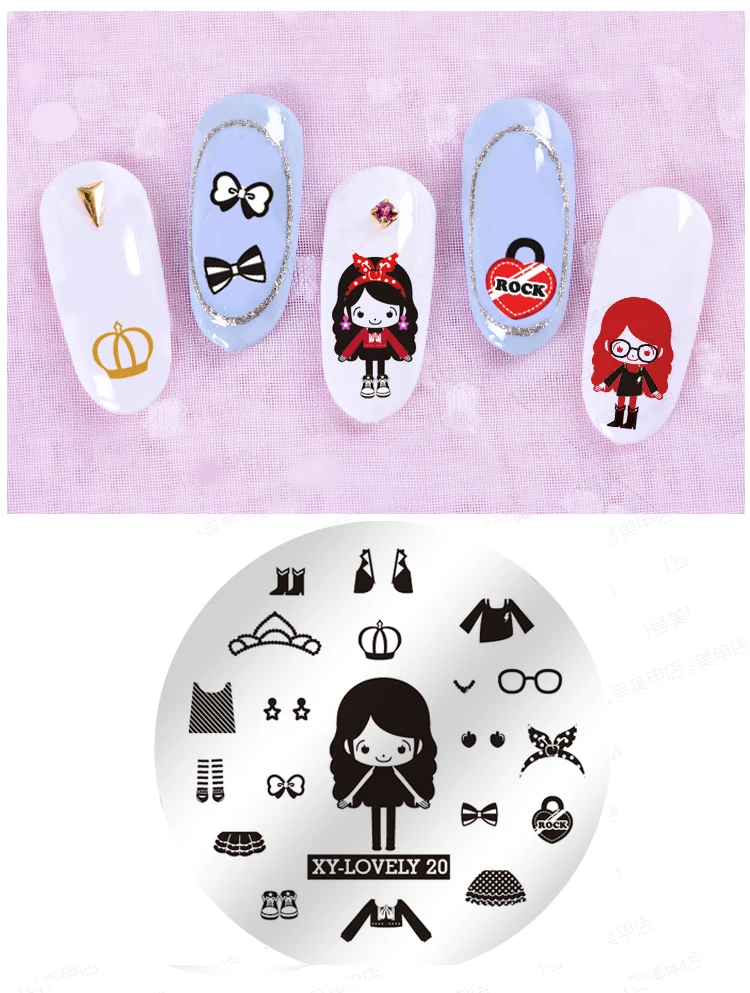 Новинка яркие шаблоны пластина для маникюра набор самостоятельного цветок