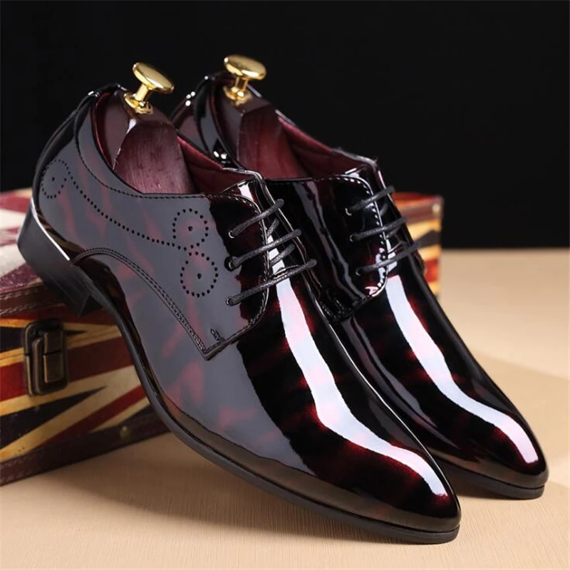 Мужские броги из натуральной кожи деловые классические туфли на шнуровке