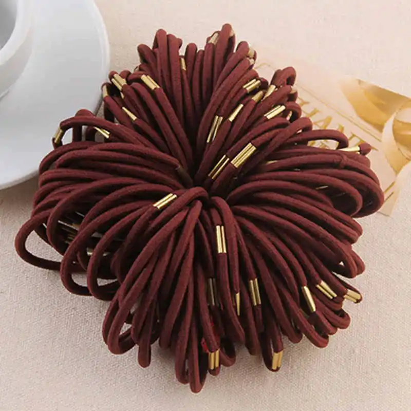 SOLID Sale 1pc Hair Accessories Red Beads Elastic Rubber Bands Ring Headwear Girl Hair Band Ponytail Holder Scrunchy Rope - Цвет: SOLID