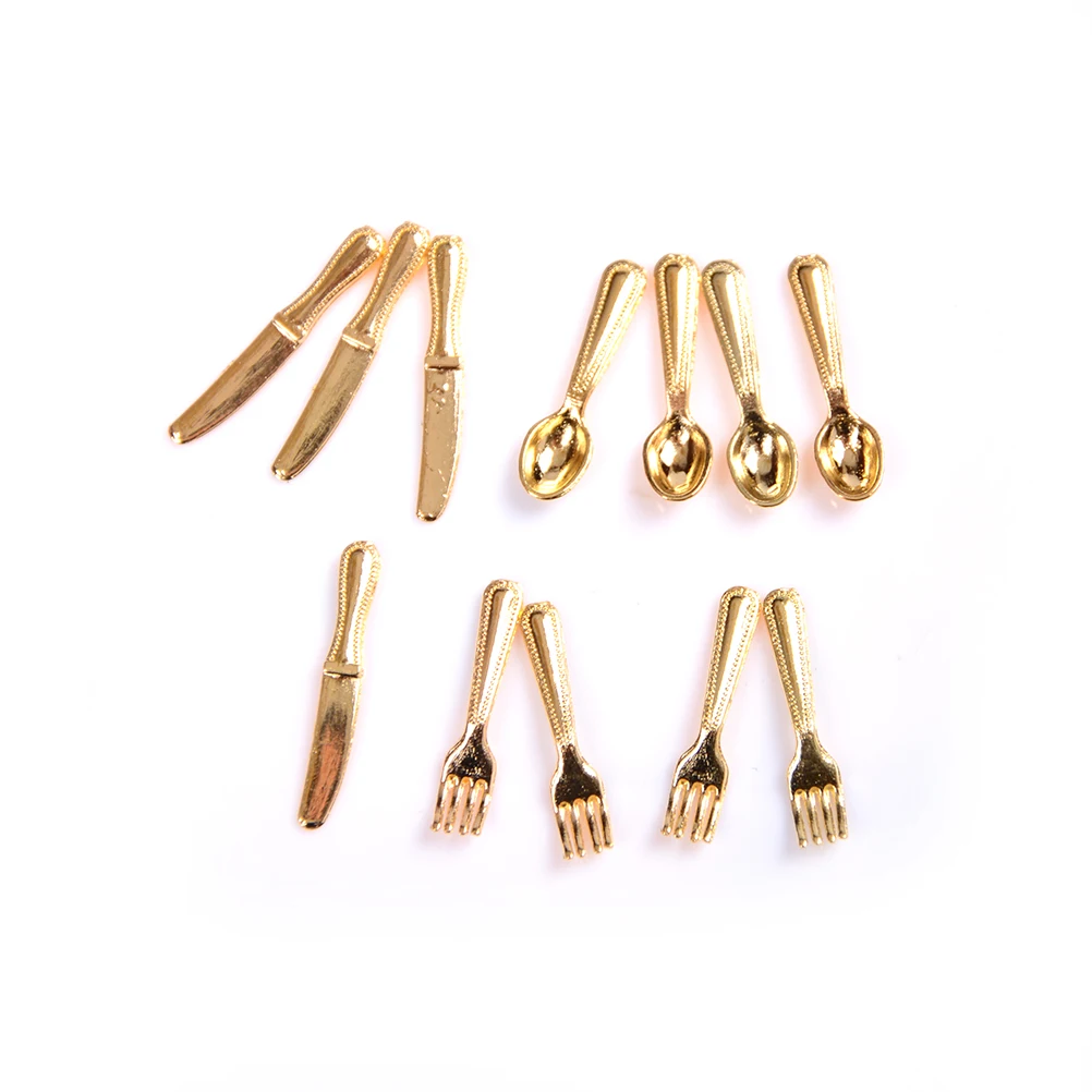 12 шт./компл. Винтаж кукольный домик миниатюрная посуда мини столовые приборы Ножи