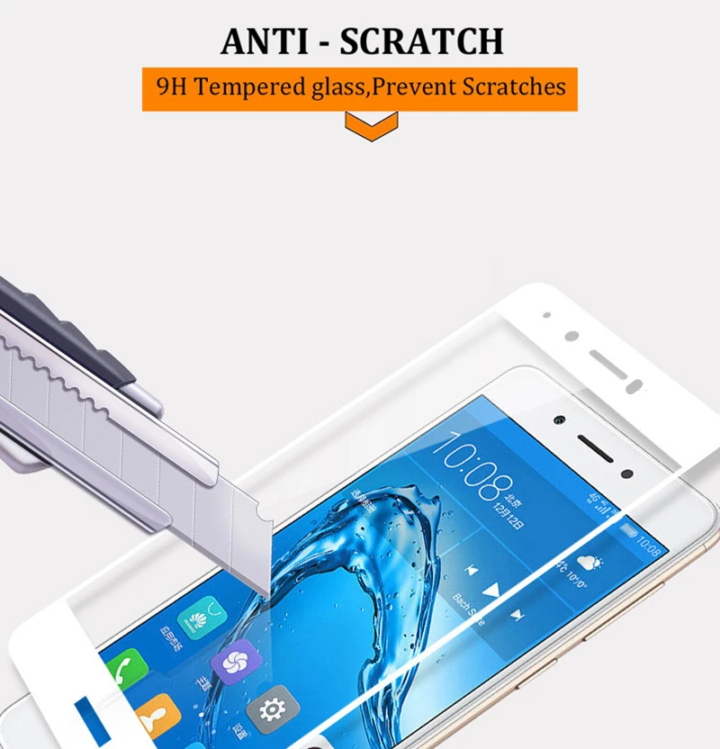 Screen Protector Glass Huawei Honor 6C Tempered For Full Coverage 6c Curved Edge Film WolfRule | Мобильные телефоны и