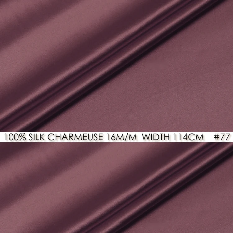 

100% SILK CHARMEUSE SATIN Fabric 114cm width 16momme Pure Mulberry Silk Fabric Wedding Decoration Fabrics Pale Purple NO77