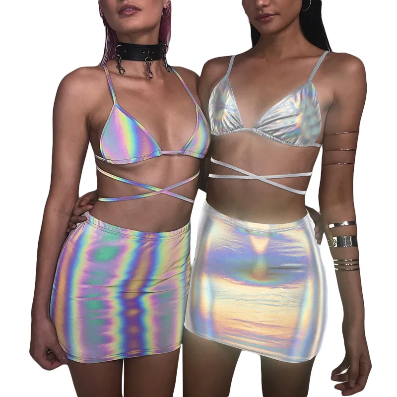 

2019 summer Women 2 Piece Sets cross-band vest wrapped hip Skinny skirt And Tops women Streetwear Suits A140