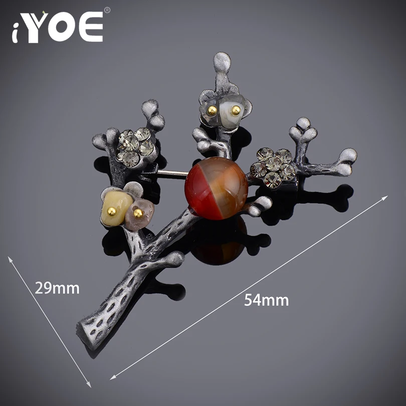 Женская винтажная брошка IYOE в виде цветов сливы простой античный серебристый