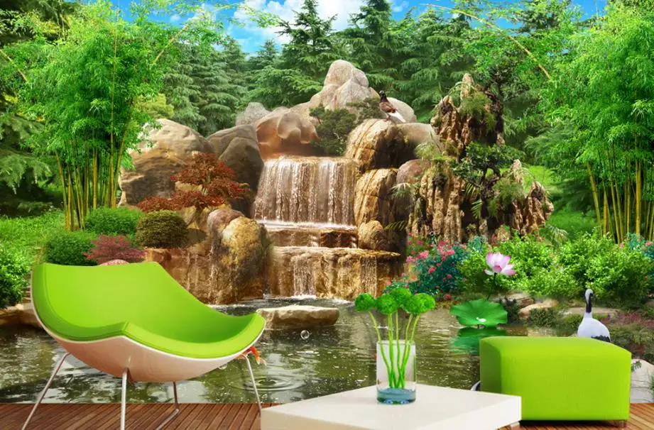 European Rockery landscape Wallpapers For Living room 3D TV Background Wall Stereoscopic Mural Wallpaper | Обустройство дома