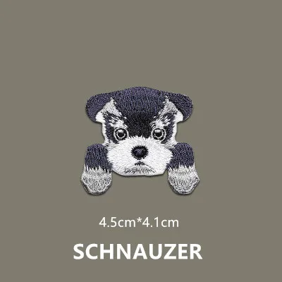 SCHNAUZER 1 шт. милый Чихуахуа Шиба собака патч детская одежда нашивки рюкзак украшение маленькая аппликация маленькая кошка железная нашивка - Цвет: SCHNAUZER