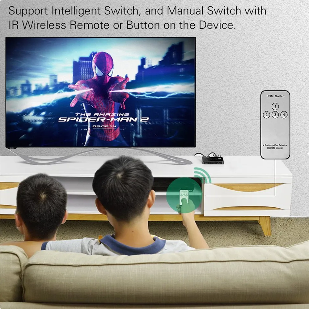 Мини 4 порта 4x1 HDMI переключатель Ultra HD 4 k@ 60Hz HDMI 2,0 HDCP 2,2 4 в 1 выход коммутатор коробка с ИК-управлением для PS4 Apple tv HD tv