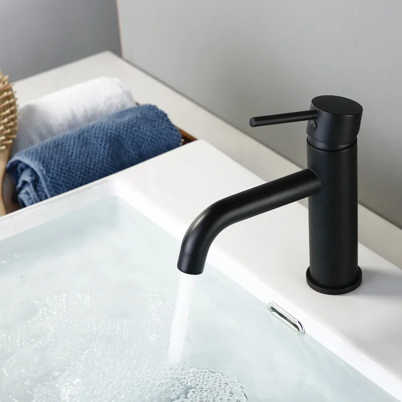 Смеситель матовый черный розовая роза кран для раковины в современном стиле