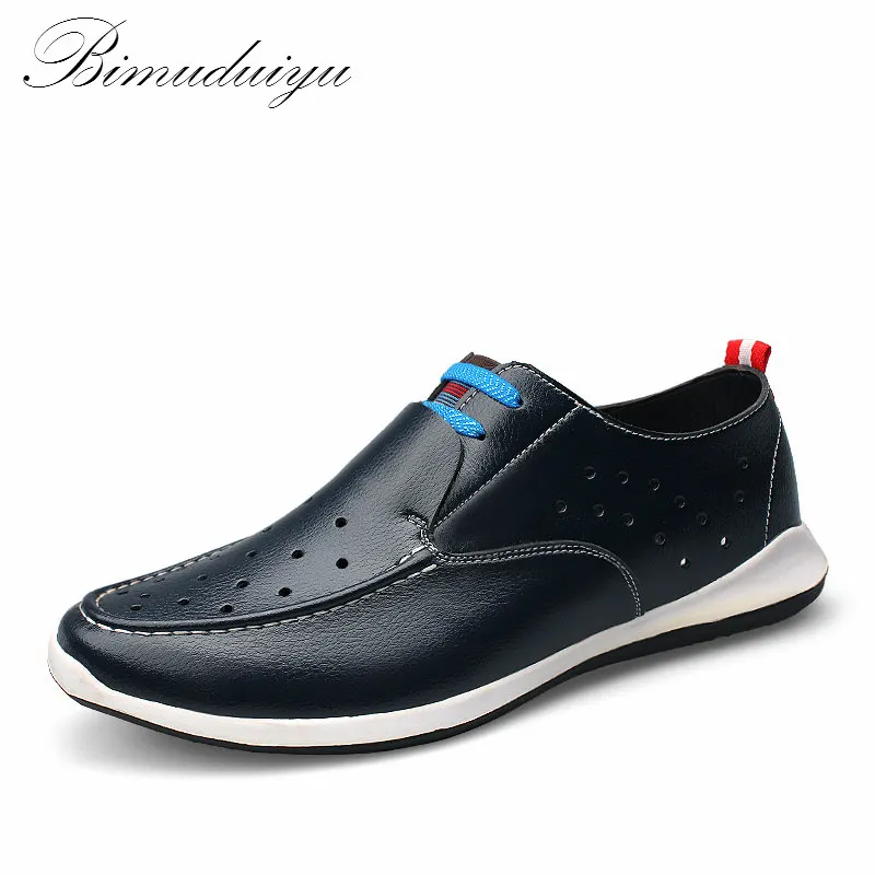 BIMUDUIYU Всесезонная обувь идеальный дизайн кожаная мужская мягкая подошва