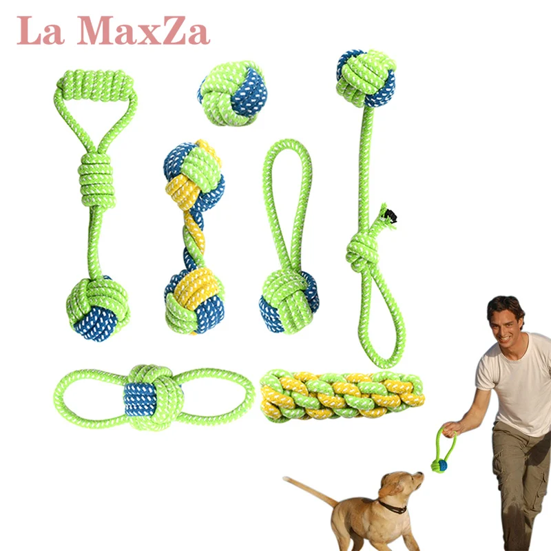 La MaxZa 7 шт./компл. хлопка собаки веревку игрушка Щенок зубы игрушки чистка зубов Pet