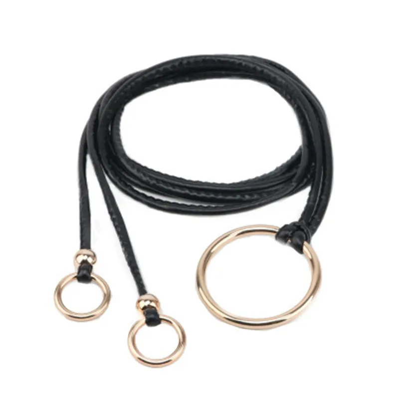 Тонкий женский кожаный пояс однотонный женское платье маленький ремень|Женские