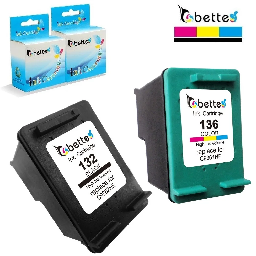 Bette чернильный картридж заменяет для hp 132 136 hp 132 hp 136 OfficeJet 6213 DeskJet 5443 D4163 Photosmart 2573 C3183 D5163 PSC 1513s