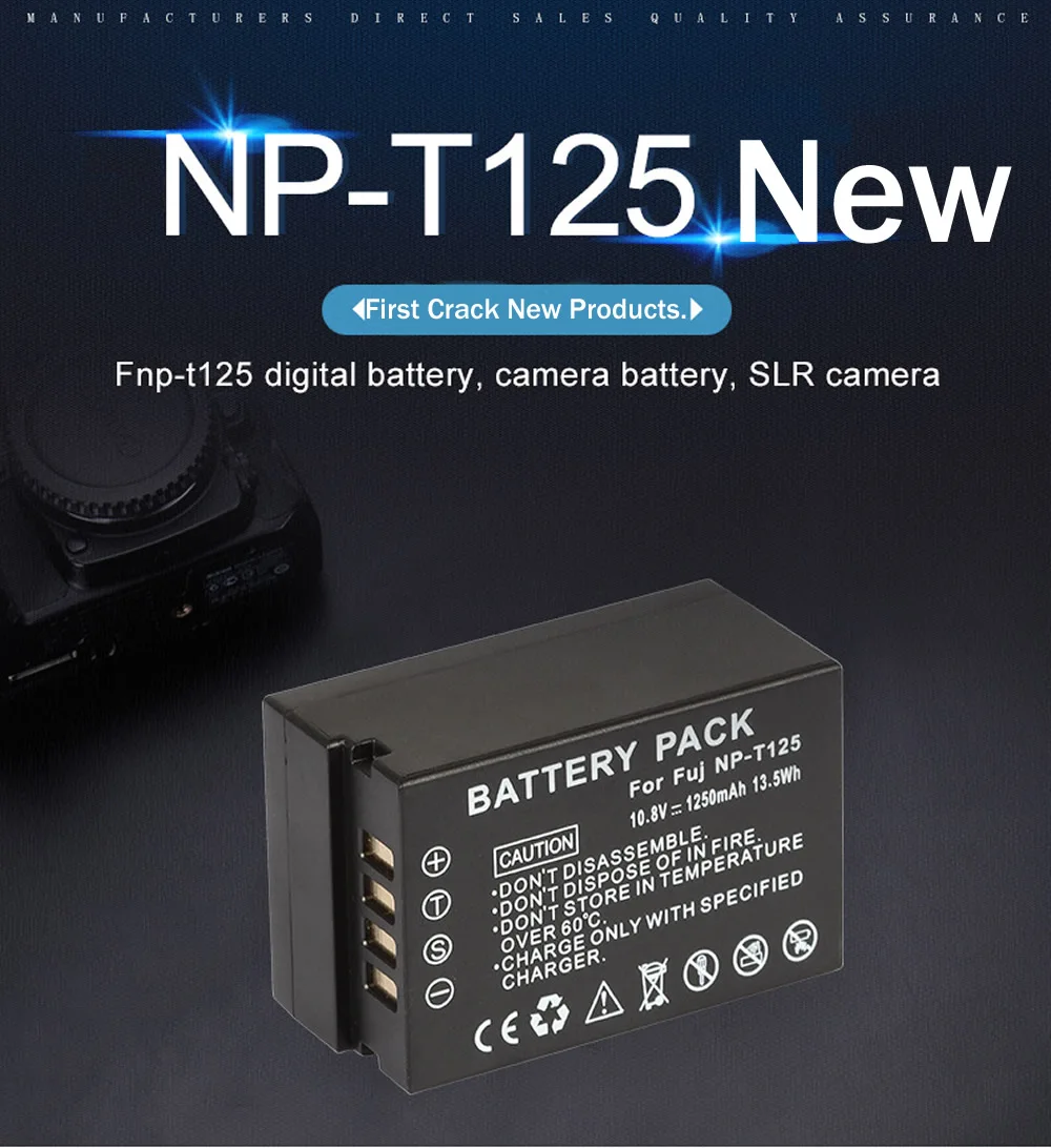 1 шт. NP-T125 NP T125 NPT125 Замена Аккумулятор для Fujifilm fuji GFX50S GFX50R Камера