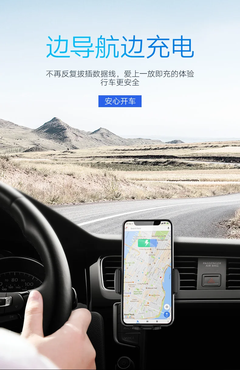 Автомобильное Qi Быстрое беспроводное зарядное устройство для iPhone X Xs 8 Plus, флеш-держатель для мобильного телефона, подставка, крепление на вентиляционное отверстие, Гравитационный Автомобильный держатель для телефона
