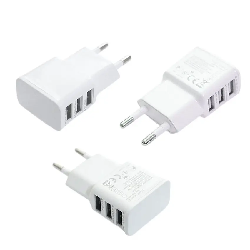 Зарядное устройство с 3 usb-портами для iPhone 6 6s 5 HTC Samsung galaxy s8 s7 s6 note 4 | Электроника