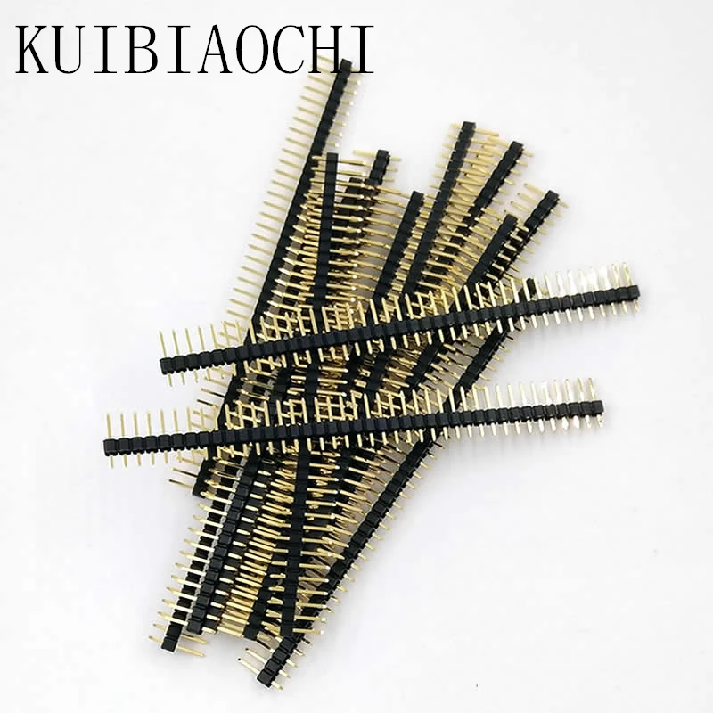 

5pcs/LOT 2.54mm Pin Header Gold Pin Single Row Male Pin Header Connector Breakable Strip