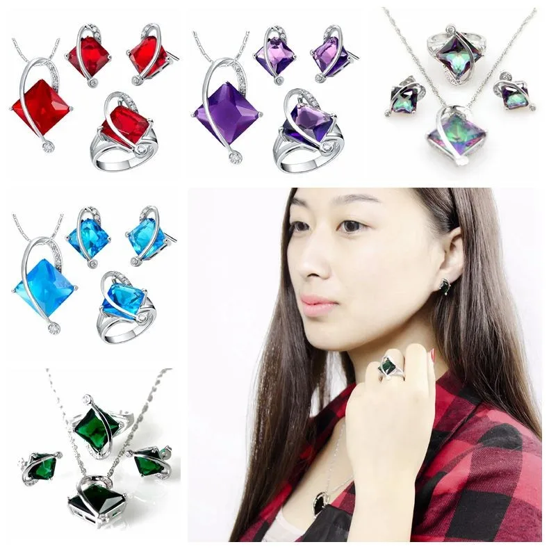 Серебряные серьги Almei Хрустальные Дешевые Свадебные ювелирные изделия для