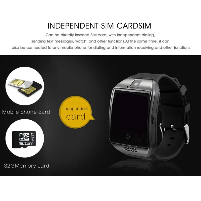 Bluetooth Смарт-часы Q18 Смарт-часы с поддержкой TF sim-карты GSM камера для Android IOS умные часы-телефон для мужчин и женщин Спорт
