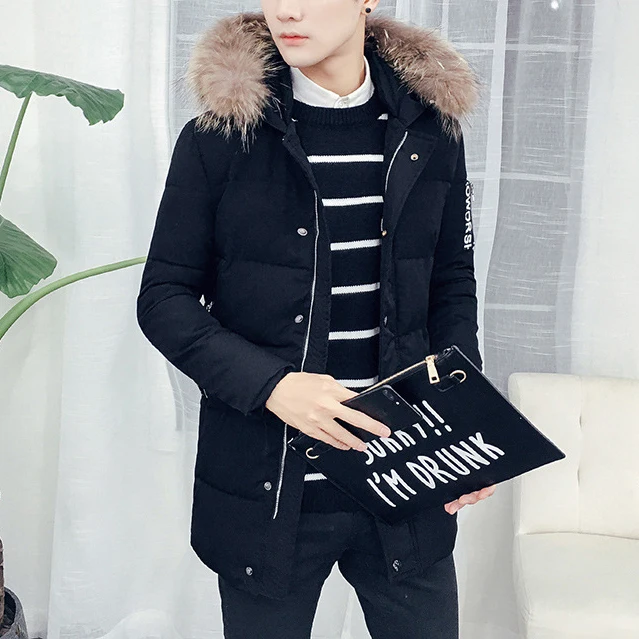 Новое поступление 2017 года зимние теплые однотонные Для мужчин Пальто для будущих