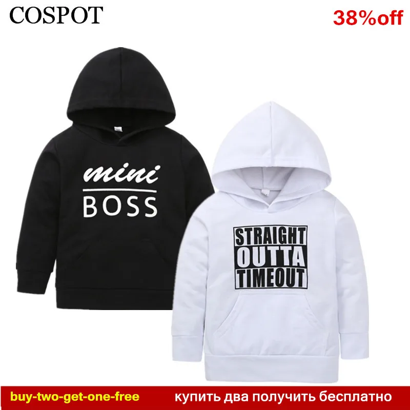 

COSPOT Baby Boys Girls Hoodies Boy Girl Spring Sweatshirt Kids Hooded Outfits Black White Coat Tops Kids Clothes 2022 New 38