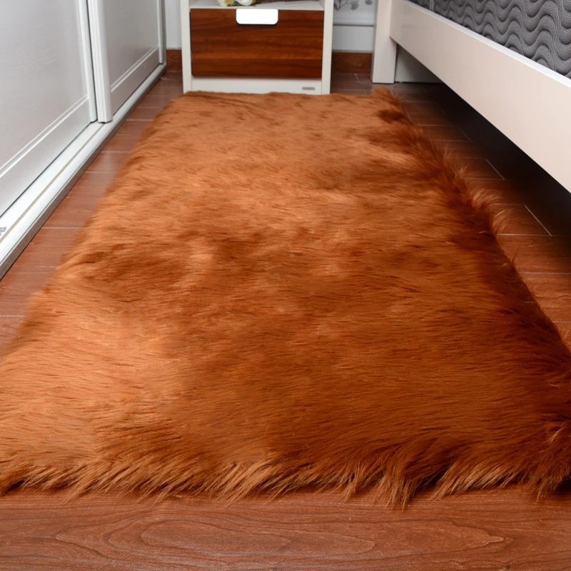 Imitation wool rug simple modern plush bed front bedside blanket light luxury mat fashion fur carpet Customized multiple sizes | Дом и сад