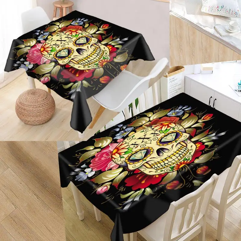 tablecloth Shunqian пользовательские череп скатерть квадратная/прямоугольная Свадебная скатерть покрытие для телевизора чайная скатерть - Цвет: tablecloth