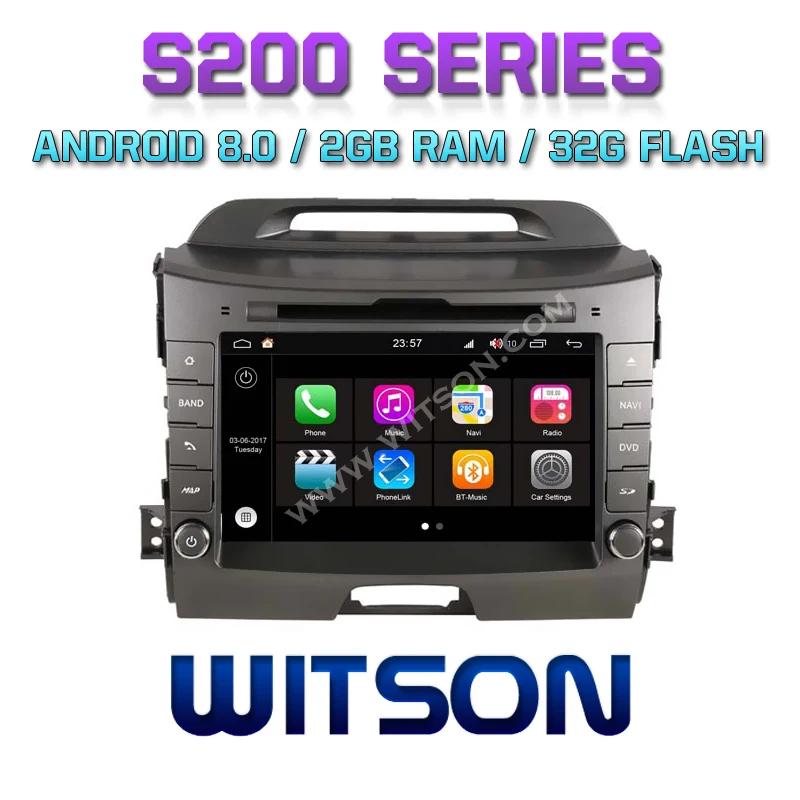 WITSON S200 Android 8 0 Восьмиядерный 32 ГБ флэш-накопитель автомобильный DVD для KIA SPORTAGE 2010-2014