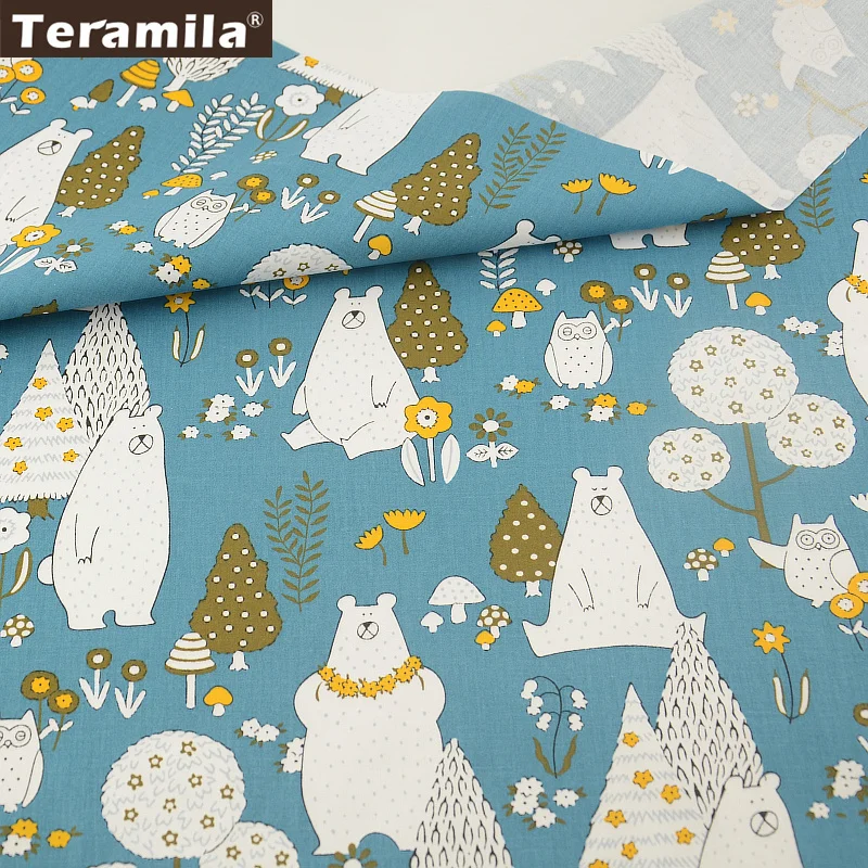 100x100cm Teramila Telas Por Metro мультфильм животных дизайн 100x100 см/шт. хлопок ткань для рукоделия, печворка Детская Ткань Ремесло тканевое платье - Цвет: 100x100cm