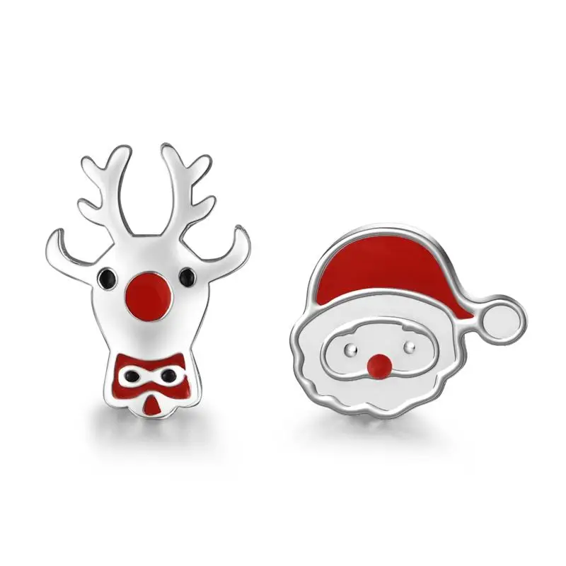 Даларан лось Санта Клаус серьги гвоздики 100% Стерлинговое Серебро 925 пробы
