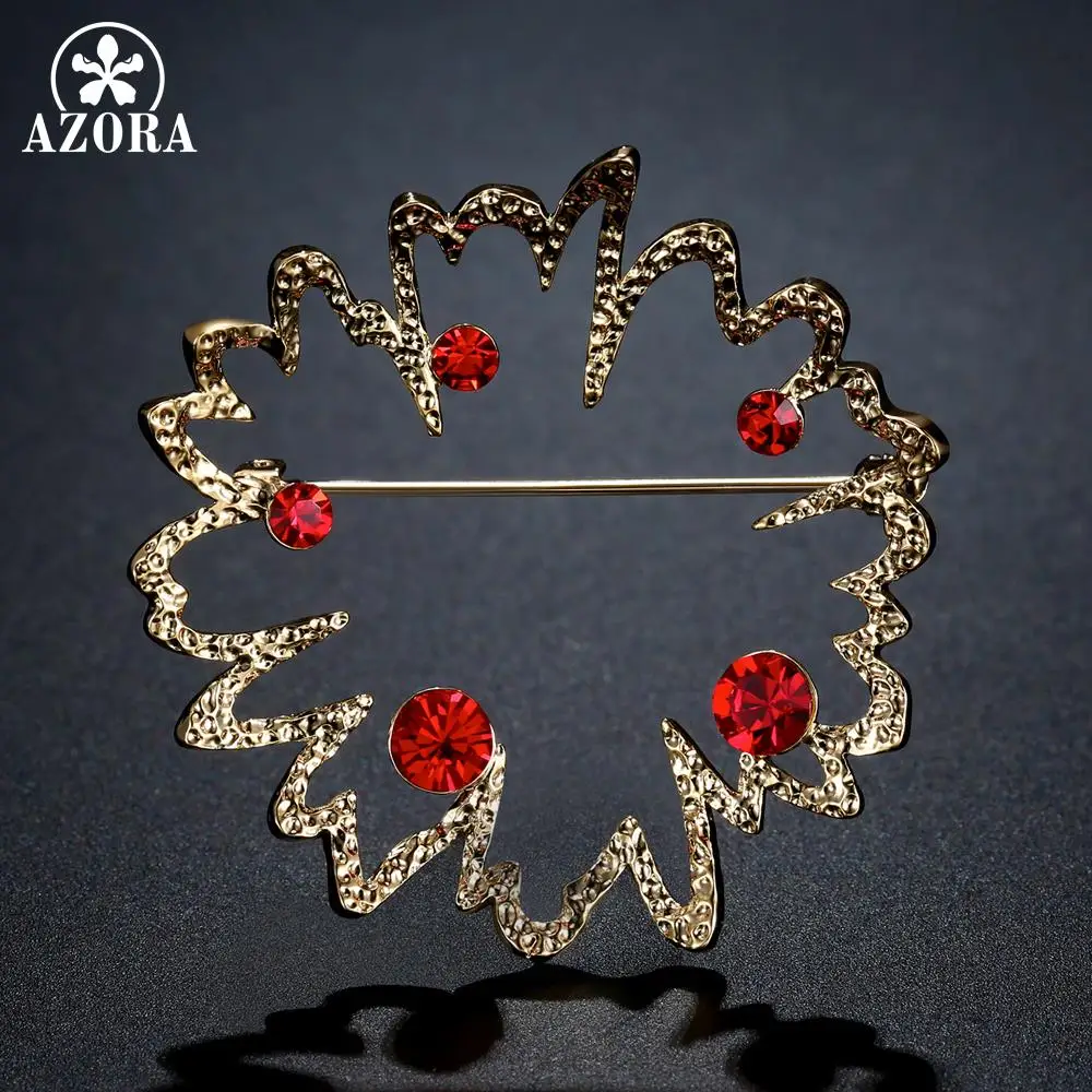 Женская Брошь В Виде Цветка Стразы AZORA красная австрийская брошь в форме цветка