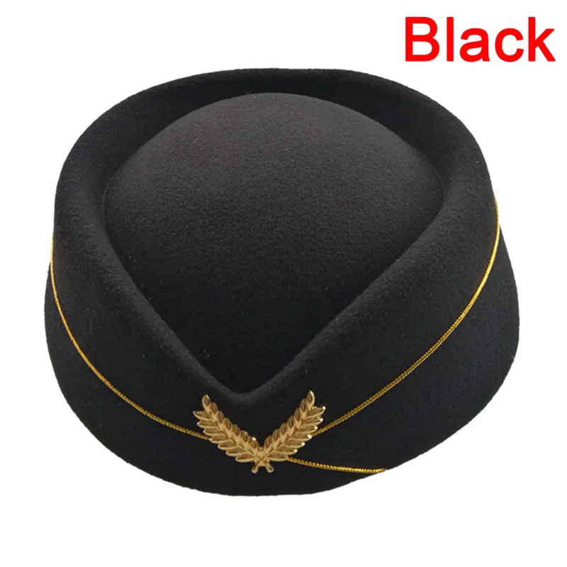 Женская элегантная шерстяная шляпа 6 цветов стюардессы костюм этикет шапка для