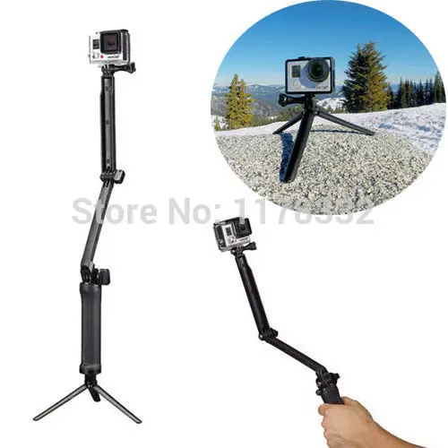 Gopro аксессуары палка монопод 3-сторонний Многофункциональный складной рычаг с