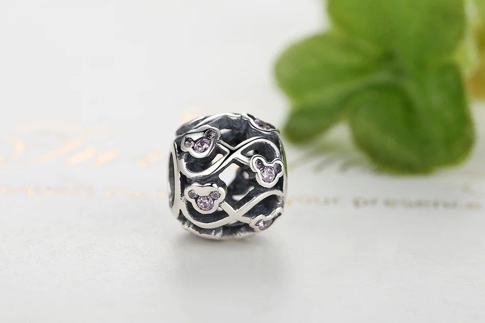 Belawang Талисманы Fit Pandora Браслеты DIY Аутентичные стерлингового серебра 925 Розовый Кристалл Шарм украшения из бисера Интимные аксессуары