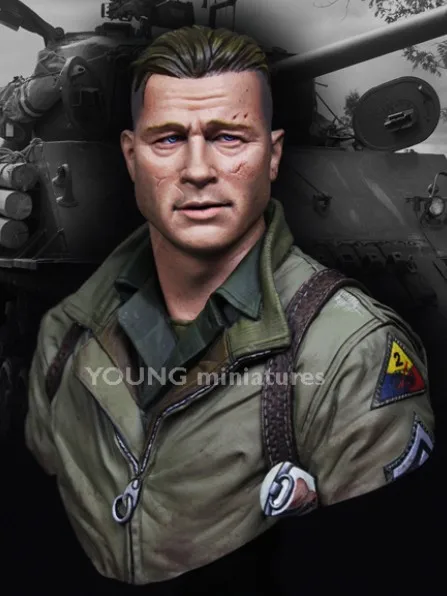 Масштаб модели Фигурки 1/10 WW2 фурия Танк Смола Бюст Бесплатная доставка|resin bust|tank