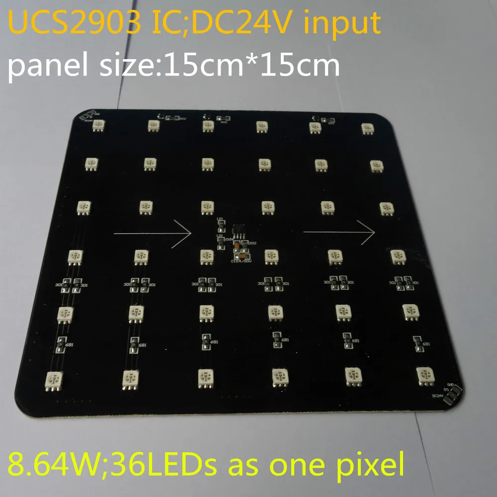 UCS2903 контролируемый ИС 5050 светодиодный Пиксельная панель DC24V15 см * 15 размер 6*6